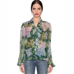 Dolce and Gabbana Floral Silk Shirt Blouse size 40